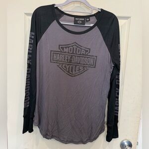Harley-Davidson Black and Gray Tee